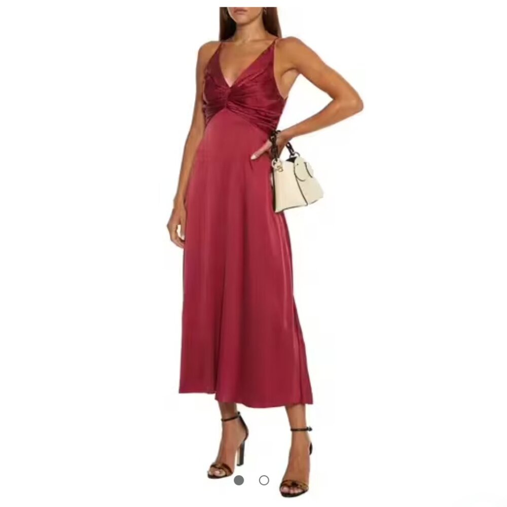 Zimmermann Silk Ruched Picnic Dress | Red | Size 6